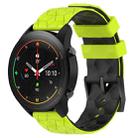 For Xiaomi MI Watch S1 Pro 22mm Football Pattern Two-Color Silicone Watch Band(Lime Green + Black) - 1