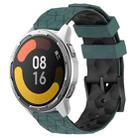 For Xiaomi MI Watch Color 2 22mm Football Pattern Two-Color Silicone Watch Band(Olive Green + Black) - 1