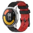 For Xiaomi MI Watch Color 2 22mm Football Pattern Two-Color Silicone Watch Band(Black+Red) - 1