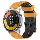 For Xiaomi MI Watch Color 2 22mm Football Pattern Two-Color Silicone Watch Band(Yellow+Black) - 1