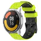 For Xiaomi MI Watch Color 2 22mm Football Pattern Two-Color Silicone Watch Band(Lime Green + Black) - 1