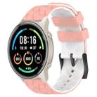 For Xiaomi MI Watch Sport 22mm Football Pattern Two-Color Silicone Watch Band(Pink+White) - 1