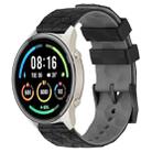 For Xiaomi MI Watch Sport 22mm Football Pattern Two-Color Silicone Watch Band(Black+Grey) - 1