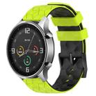 For Xiaomi MI Watch Color 22mm Football Pattern Two-Color Silicone Watch Band(Lime Green + Black) - 1