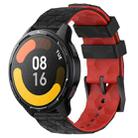 For Xiaomi MI Watch S1 Active 22mm Football Pattern Two-Color Silicone Watch Band(Black+Red) - 1