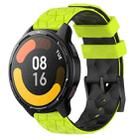 For Xiaomi MI Watch S1 Active 22mm Football Pattern Two-Color Silicone Watch Band(Lime Green + Black) - 1