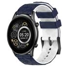 For Xiaomi Haylou RT2 LS10 22mm Football Pattern Two-Color Silicone Watch Band(Midnight Blue + White) - 1
