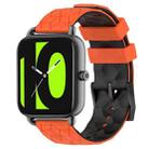 For Xiaomi Haylou RS4 LS12 22mm Football Pattern Two-Color Silicone Watch Band(Orange+Black) - 1