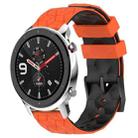 For Amazfit GTR 4 22mm Football Texture Two-Color Silicone Watch Band(Orange+Black) - 1