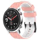 For Amazfit GTR 4 22mm Football Texture Two-Color Silicone Watch Band(Pink+White) - 1