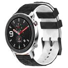 For Amazfit GTR 4 22mm Football Texture Two-Color Silicone Watch Band(Black+White) - 1