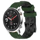 For Amazfit GTR 4 22mm Football Texture Two-Color Silicone Watch Band(Armygreen+Black) - 1