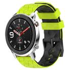 For Amazfit GTR 4 22mm Football Texture Two-Color Silicone Watch Band(Lime Green + Black) - 1