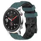 For Amazfit GTR 4 Pro 22mm Football Texture Two-Color Silicone Watch Band(Olive Green + Black) - 1