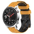 For Amazfit GTR 4 Pro 22mm Football Texture Two-Color Silicone Watch Band(Yellow+Black) - 1