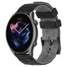 For Amazfit GTR 3 22mm Football Texture Two-Color Silicone Watch Band(Black+Grey) - 1