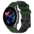 For Amazfit GTR 3 22mm Football Texture Two-Color Silicone Watch Band(Armygreen+Black) - 1