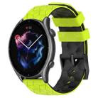 For Amazfit GTR 3 22mm Football Texture Two-Color Silicone Watch Band(Lime Green + Black) - 1