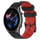 For Amazfit GTR 3 Pro 22mm Football Texture Two-Color Silicone Watch Band(Black+Red) - 1