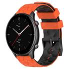 For Amazfit GTR 2e 22mm Football Texture Two-Color Silicone Watch Band(Orange+Black) - 1