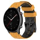 For Amazfit GTR 2e 22mm Football Texture Two-Color Silicone Watch Band(Yellow+Black) - 1