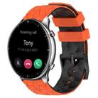 For Amazfit GTR 2 22mm Football Texture Two-Color Silicone Watch Band(Orange+Black) - 1