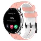 For Amazfit GTR 2 22mm Football Texture Two-Color Silicone Watch Band(Pink+White) - 1