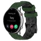 For Amazfit GTR 2 22mm Football Texture Two-Color Silicone Watch Band(Armygreen+Black) - 1