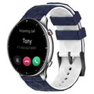 For Amazfit GTR 2 22mm Football Texture Two-Color Silicone Watch Band(Midnight Blue + White) - 1