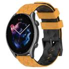 For Amazfit 3 22mm Football Texture Two-Color Silicone Watch Band(Yellow+Black) - 1