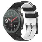 For Amazfit GTR 47mm 22mm Football Texture Two-Color Silicone Watch Band(Black+White) - 1