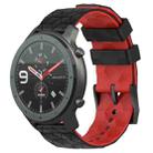 For Amazfit GTR 47mm 22mm Football Texture Two-Color Silicone Watch Band(Black+Red) - 1