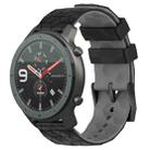 For Amazfit GTR 47mm 22mm Football Texture Two-Color Silicone Watch Band(Black+Grey) - 1