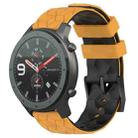 For Amazfit GTR 47mm 22mm Football Texture Two-Color Silicone Watch Band(Yellow+Black) - 1