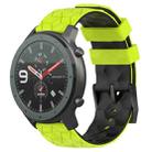 For Amazfit GTR 47mm 22mm Football Texture Two-Color Silicone Watch Band(Lime Green + Black) - 1