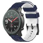 For Amazfit GTR 47mm 22mm Football Texture Two-Color Silicone Watch Band(Midnight Blue + White) - 1