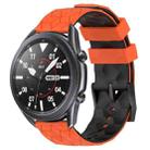 For Samsung Galaxy Watch3 45mm 22mm Football Pattern Two-Color Silicone Watch Band(Orange+Black) - 1