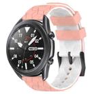 For Samsung Galaxy Watch3 45mm 22mm Football Pattern Two-Color Silicone Watch Band(Pink+White) - 1