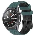 For Samsung Galaxy Watch3 45mm 22mm Football Pattern Two-Color Silicone Watch Band(Olive Green + Black) - 1