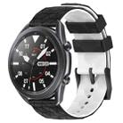 For Samsung Galaxy Watch3 45mm 22mm Football Pattern Two-Color Silicone Watch Band(Black+White) - 1