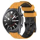 For Samsung Galaxy Watch3 45mm 22mm Football Pattern Two-Color Silicone Watch Band(Yellow+Black) - 1