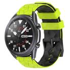 For Samsung Galaxy Watch3 45mm 22mm Football Pattern Two-Color Silicone Watch Band(Lime Green + Black) - 1