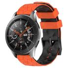 For Samsung Galaxy Watch 46mm 22mm Football Pattern Two-Color Silicone Watch Band(Orange+Black) - 1