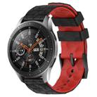 For Samsung Galaxy Watch 46mm 22mm Football Pattern Two-Color Silicone Watch Band(Black+Red) - 1