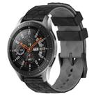 For Samsung Galaxy Watch 46mm 22mm Football Pattern Two-Color Silicone Watch Band(Black+Grey) - 1