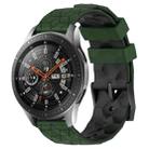 For Samsung Galaxy Watch 46mm 22mm Football Pattern Two-Color Silicone Watch Band(Armygreen+Black) - 1