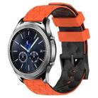 For Samsung Gear S3 Classic 22mm Football Pattern Two-Color Silicone Watch Band(Orange+Black) - 1