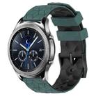 For Samsung Gear S3 Classic 22mm Football Pattern Two-Color Silicone Watch Band(Olive Green + Black) - 1