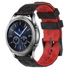 For Samsung Gear S3 Classic 22mm Football Pattern Two-Color Silicone Watch Band(Black+Red) - 1