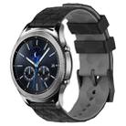 For Samsung Gear S3 Classic 22mm Football Pattern Two-Color Silicone Watch Band(Black+Grey) - 1